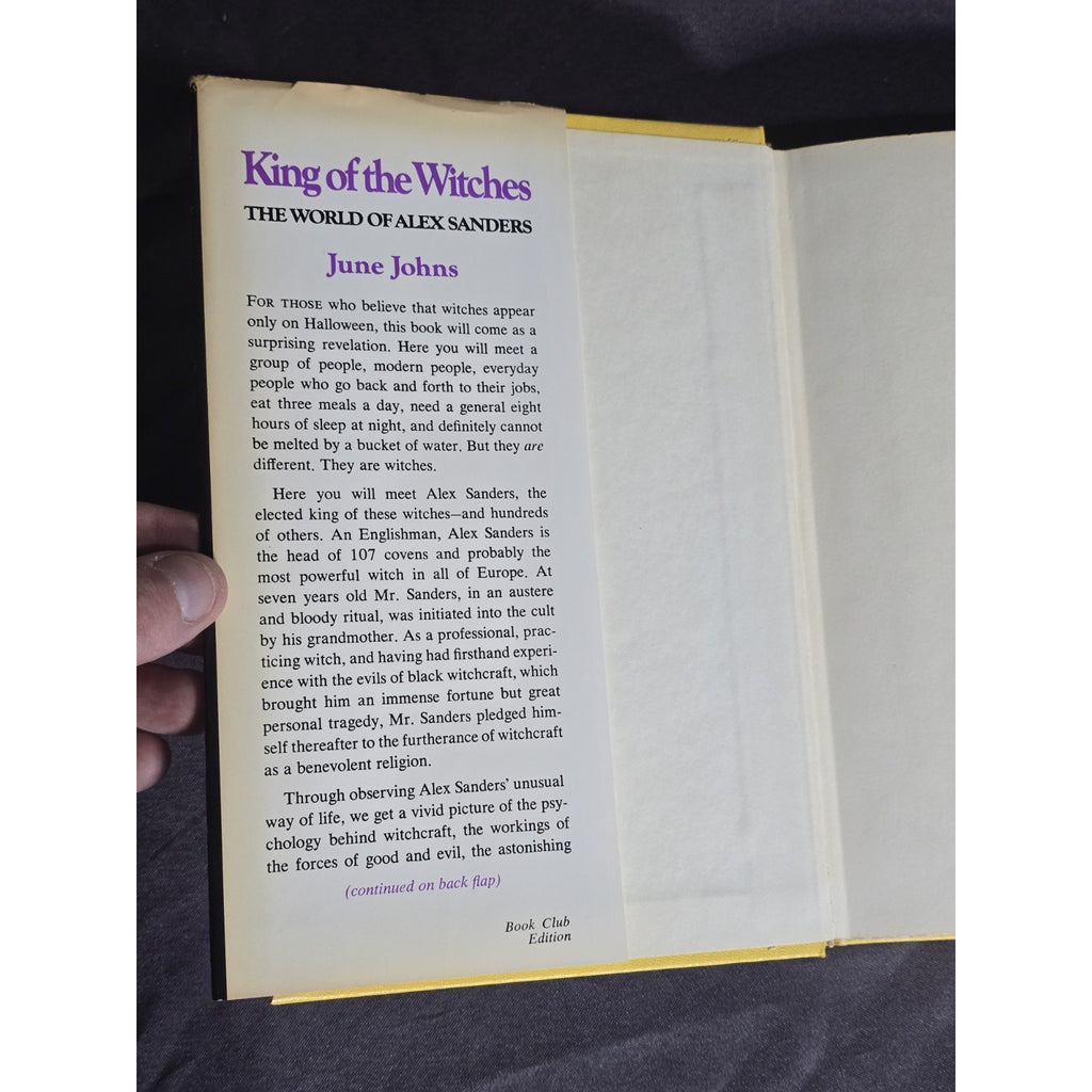 King Of The Witches: The World Of Alex Sanders By June Johns 1969 Hardcover 1st Print