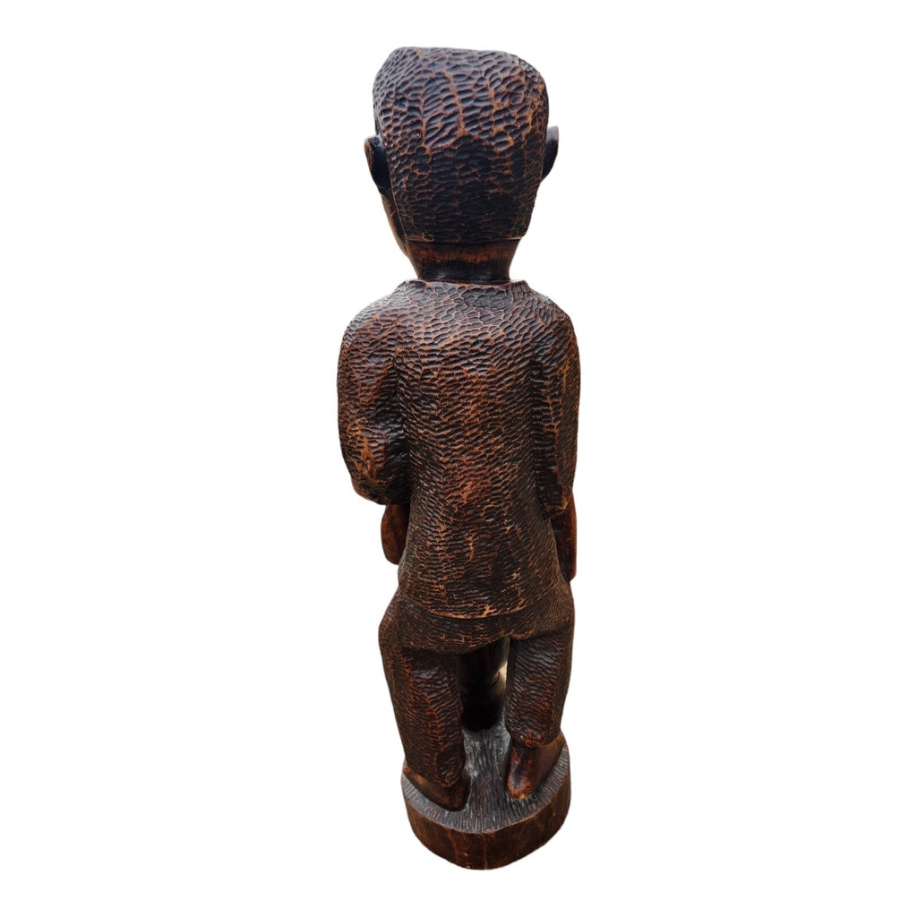 Vintage Wood Carved African Shaman Voodoo Man 26" Tall