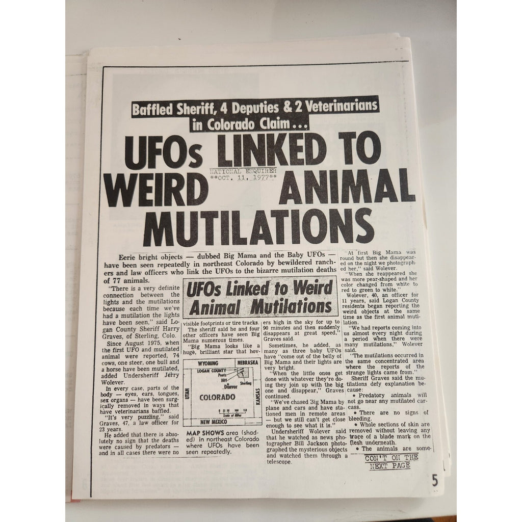 Aerial Phenomenon Clipping & Info Center UFO Magazine INTL Newspaper Articles Compiled And Printed In Ohio