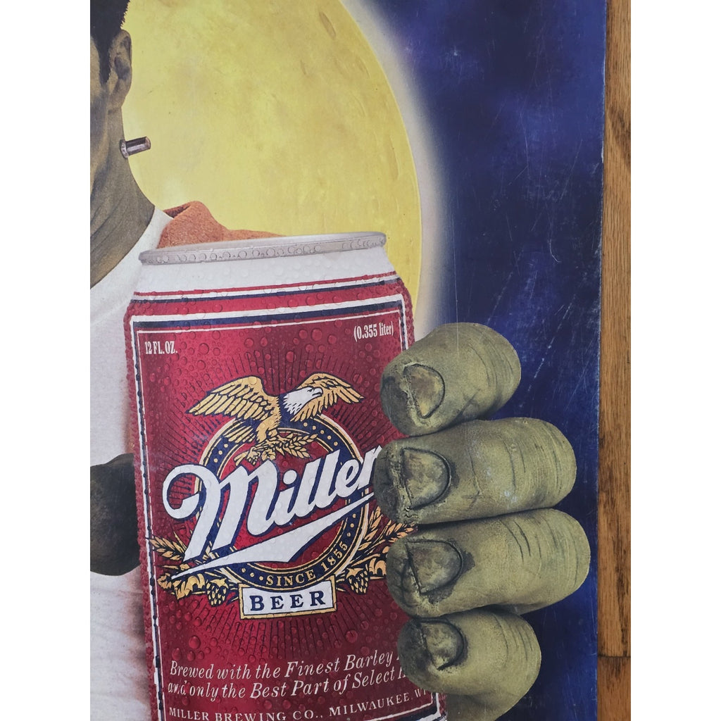 Vintage Miller Lite Thriller Frankenstein Halloween Cardboard Advertisement 1980s/90s