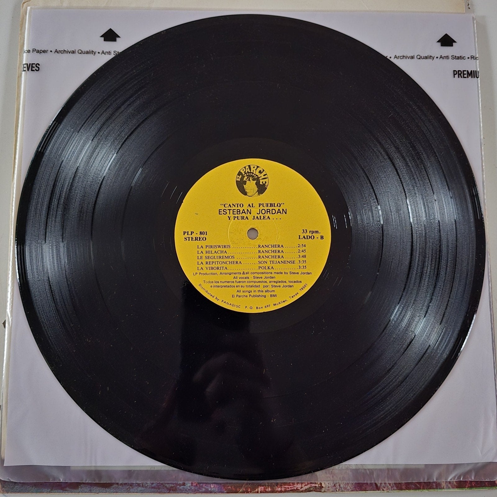 Original Esteban Steven Jordan & Pura Jalea - Canto Al Pueblo Vinyl LP 1st Edition