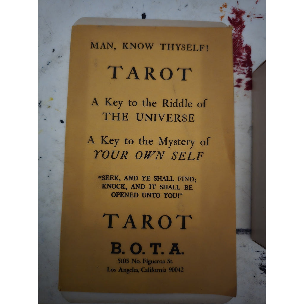 Original Lot of B.O.T.A Tarot Cards Paul Foster Case Builders of the Adytum Complete