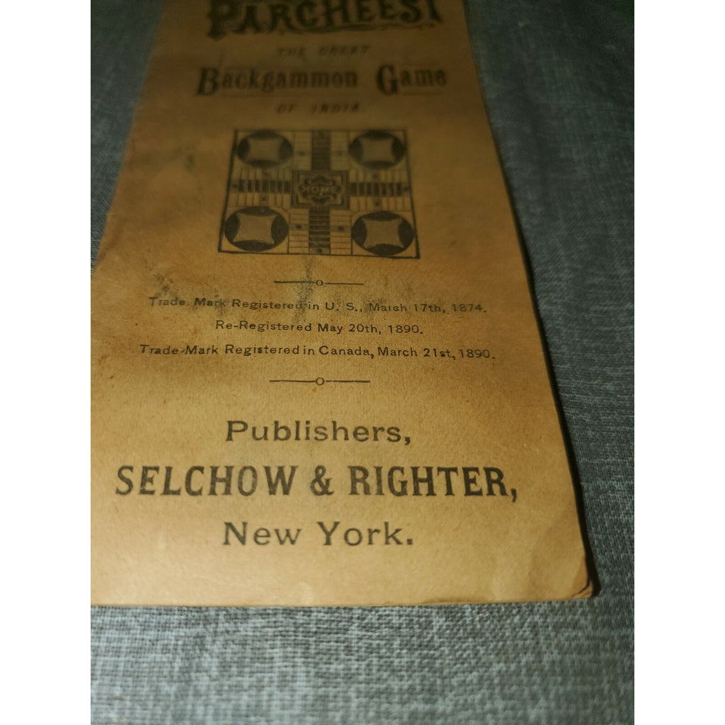 1890 Spirit Board (Ouija) Planchette Advertising Parcheesi Game Box