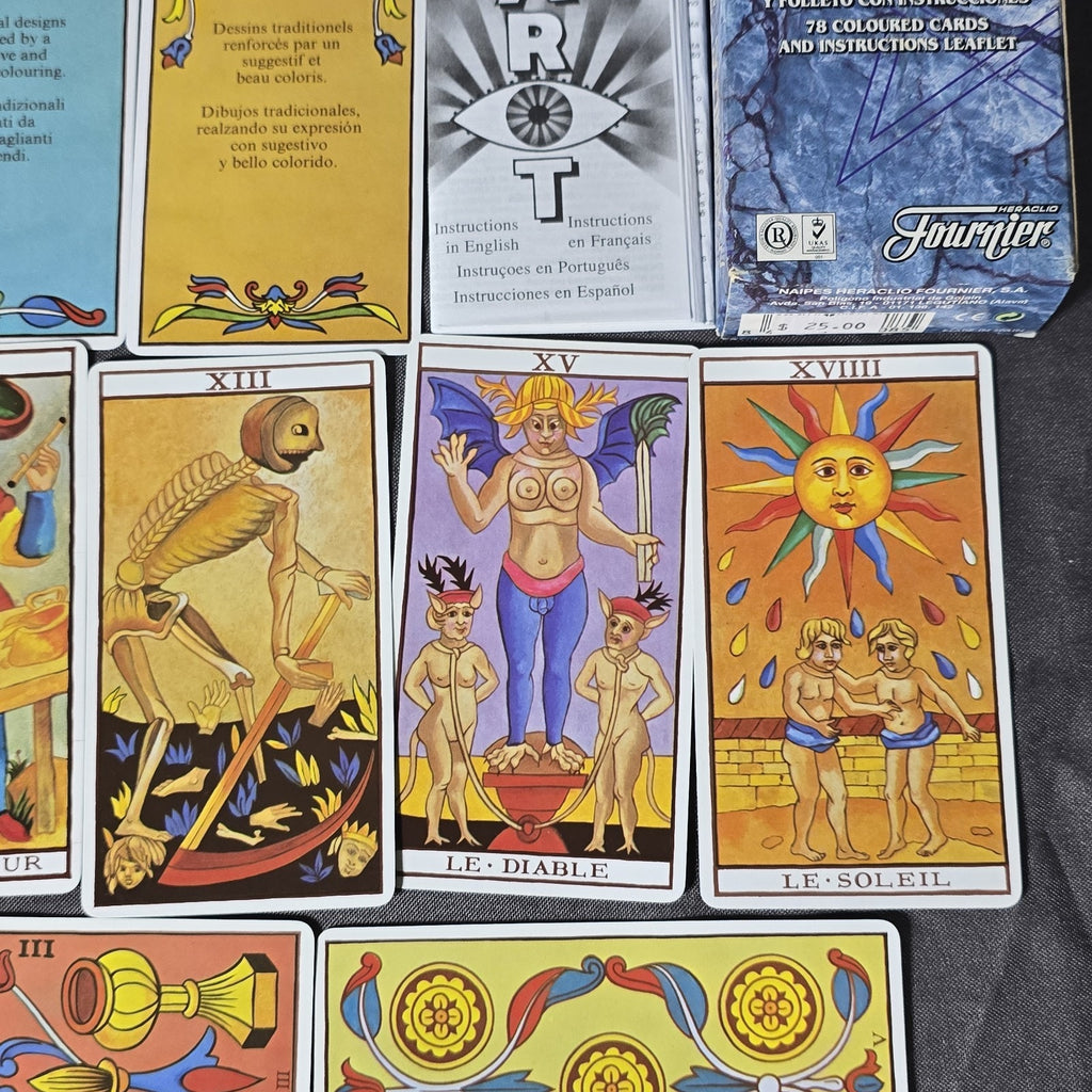 Vintage Le Tarot De Marseille Fournier of Spain Reprint Multilingual Rare