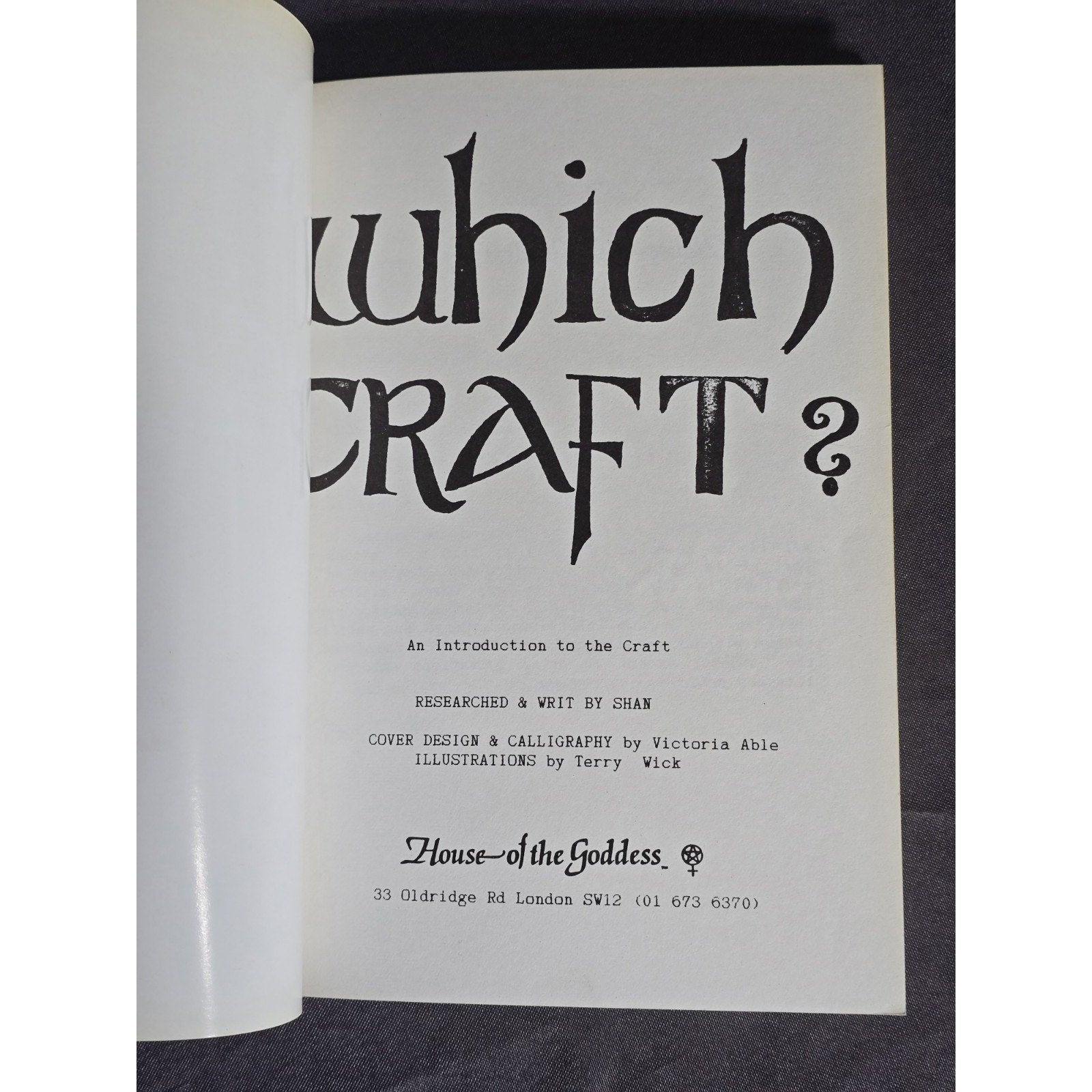 Which Craft?: An Introduction to the Craft PB Book By Shan 1st Ed 2nd Printing Witchcraft