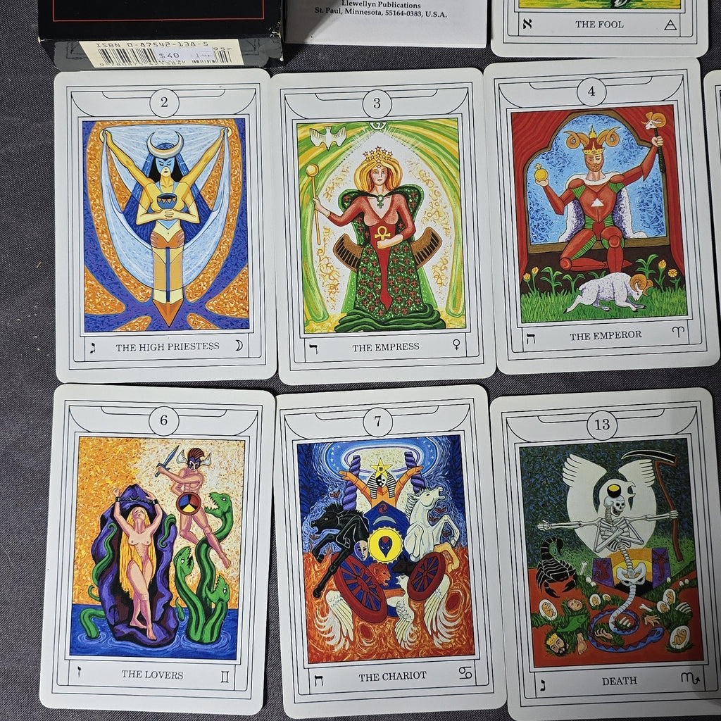 Vintage The New Golden Dawn Ritual Tarot Card Deck by Sandra Cicero. Printed by Llewellyn