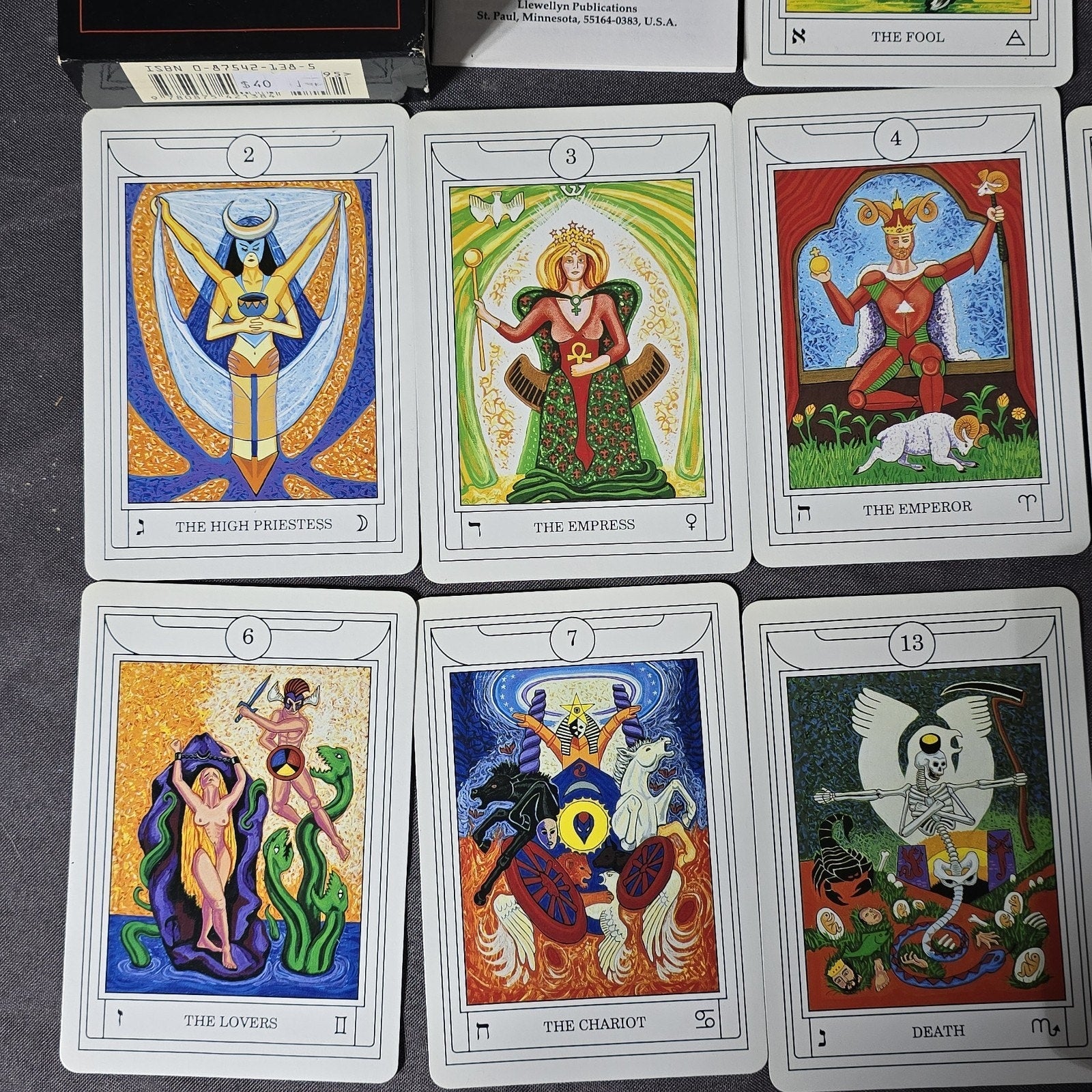 Vintage The New Golden Dawn Ritual Tarot Card Deck by Sandra Cicero. Printed by Llewellyn