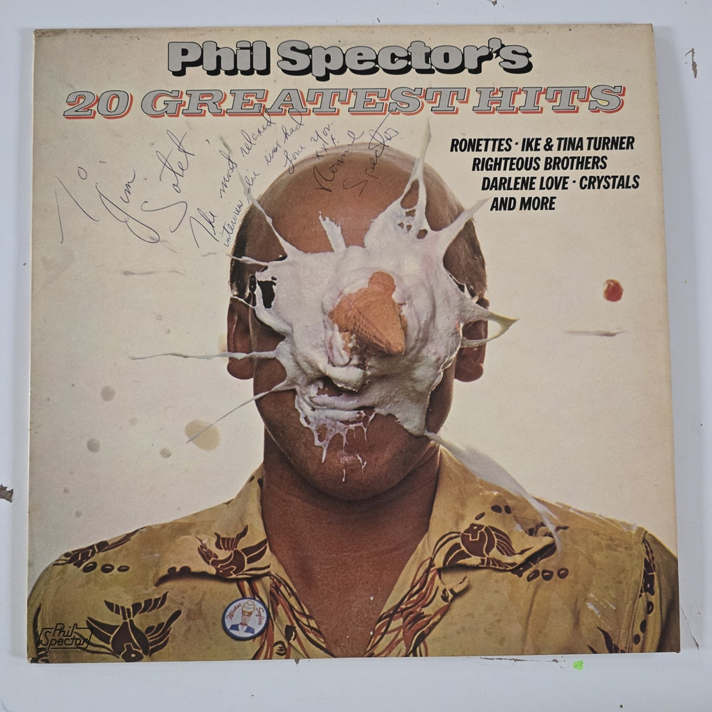 Phil Spectors 20 Greatest Hits Vinyl LP SIGNED By Ronnie Spector w/ Original Photographs
