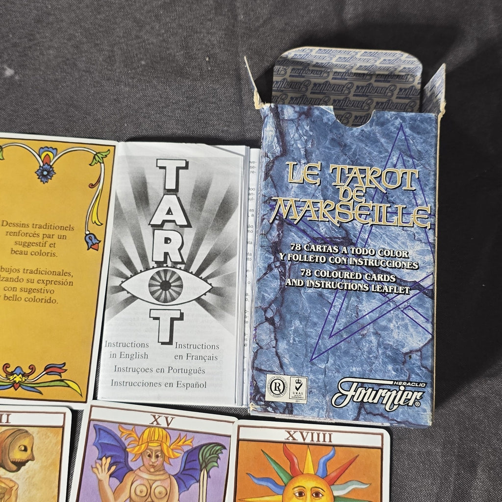 Vintage Le Tarot De Marseille Fournier of Spain Reprint Multilingual Rare