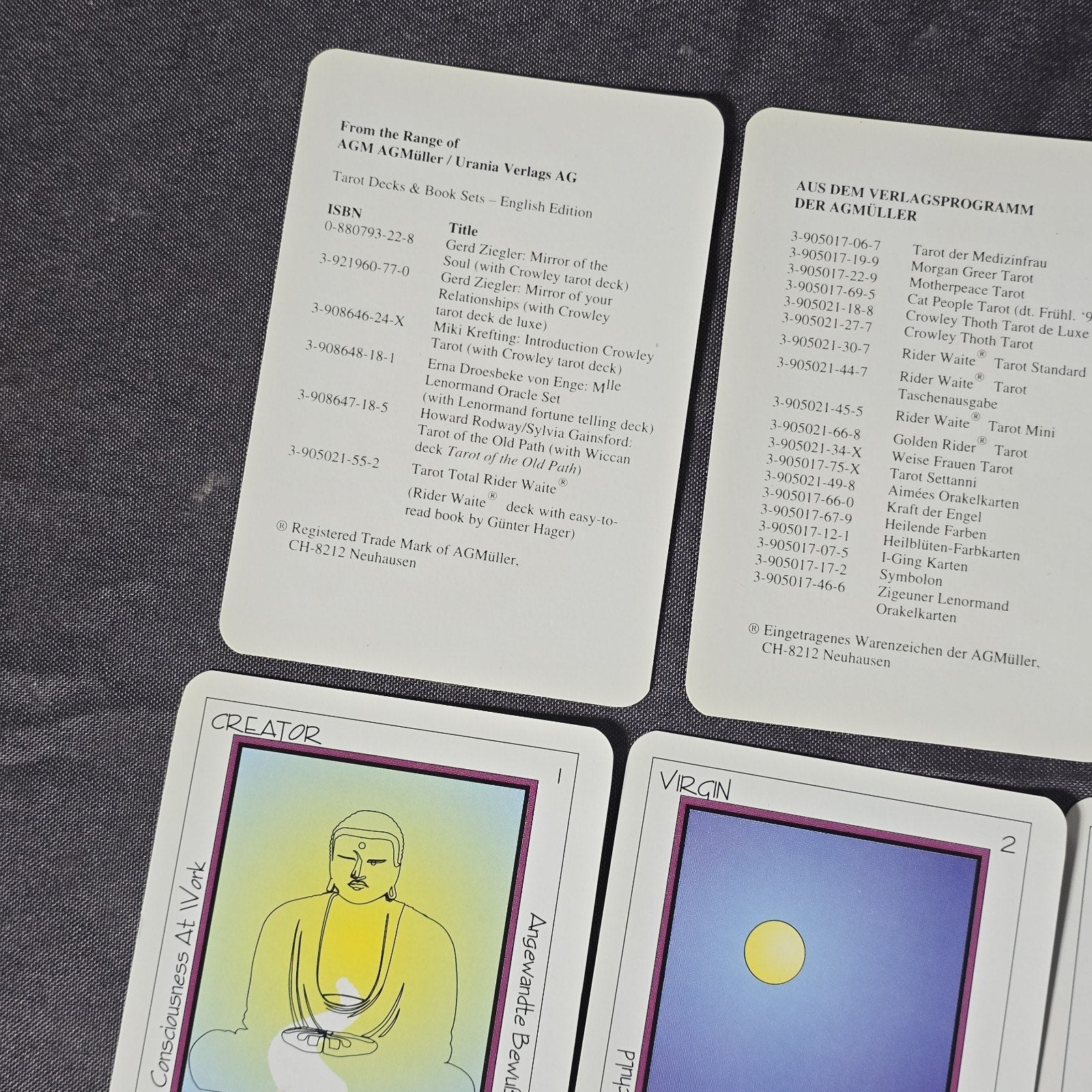 Vintage Experimental Tarot Card Deck by Gunnar Kossatz. Printed by AGMULLER English Edition