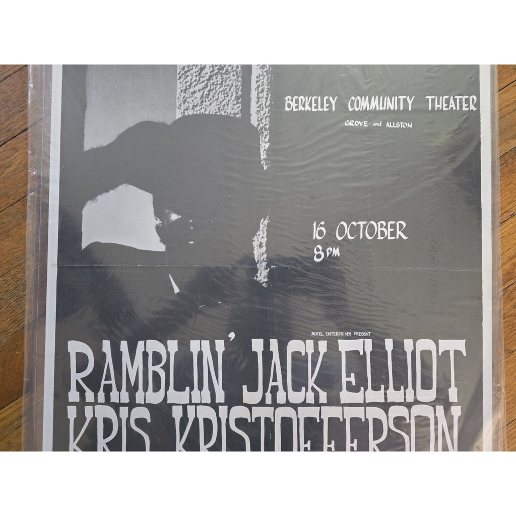 Original Kristofferson and Ramblin Jack Elliott and Clover Concert at the Berkeley Community Theater in 1970s