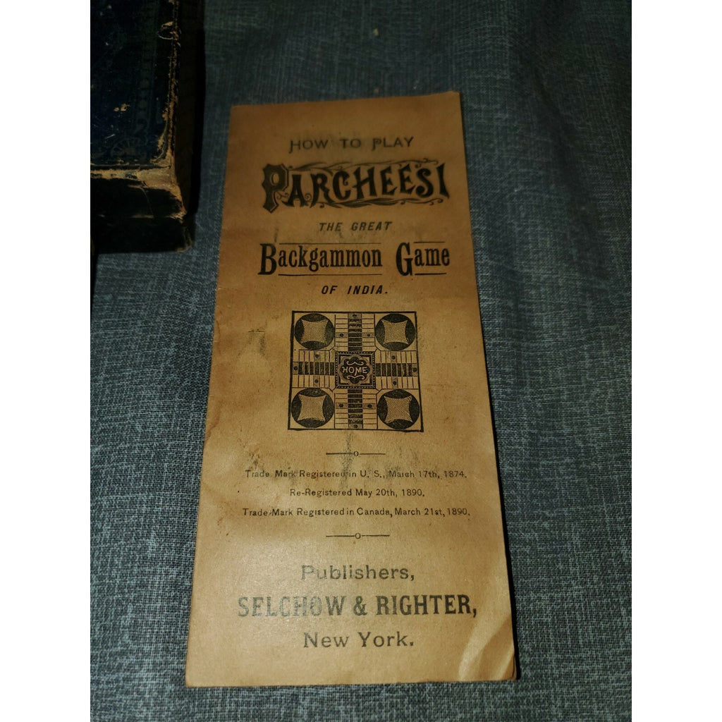 1890 Spirit Board (Ouija) Planchette Advertising Parcheesi Game Box
