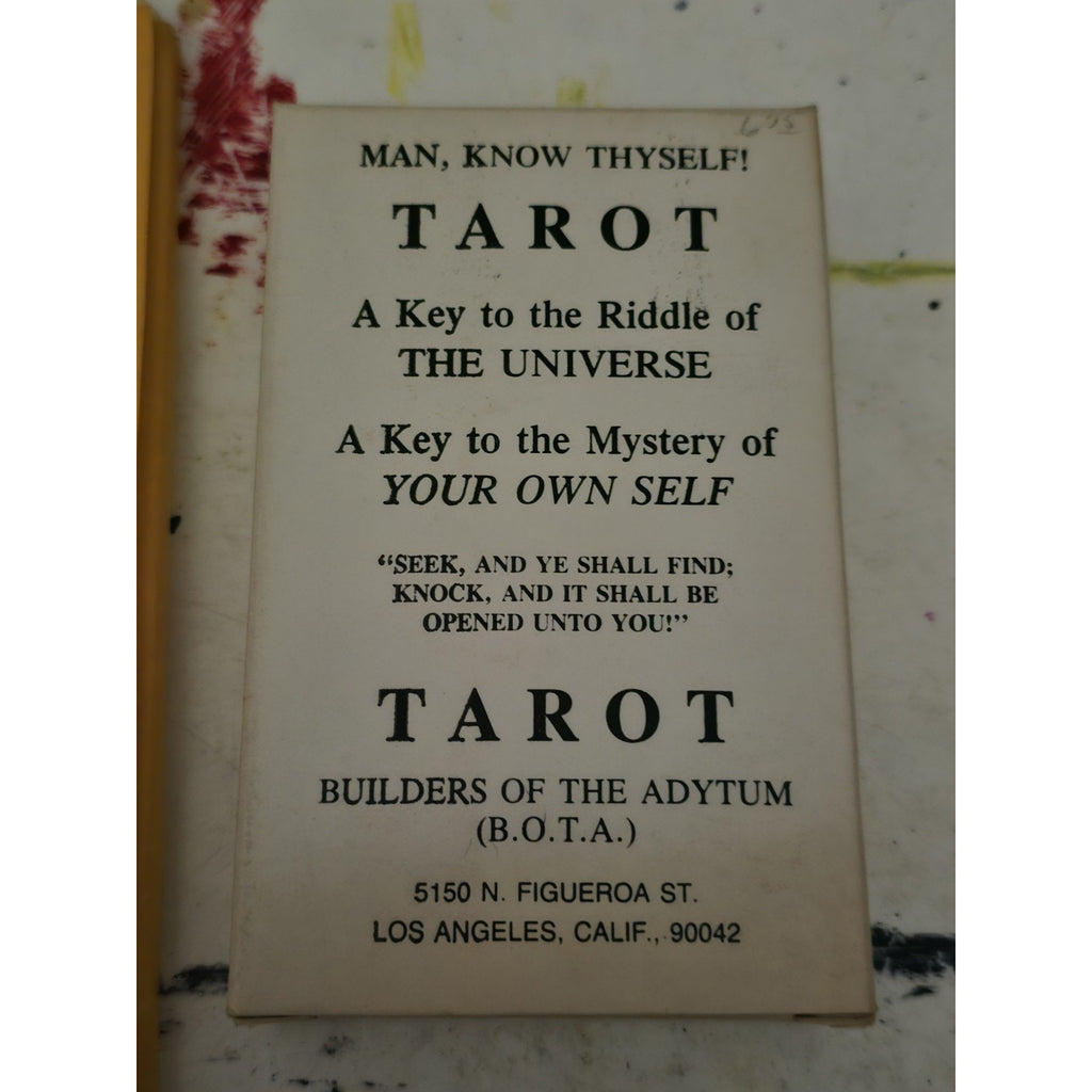 Original Lot of B.O.T.A Tarot Cards Paul Foster Case Builders of the Adytum Complete