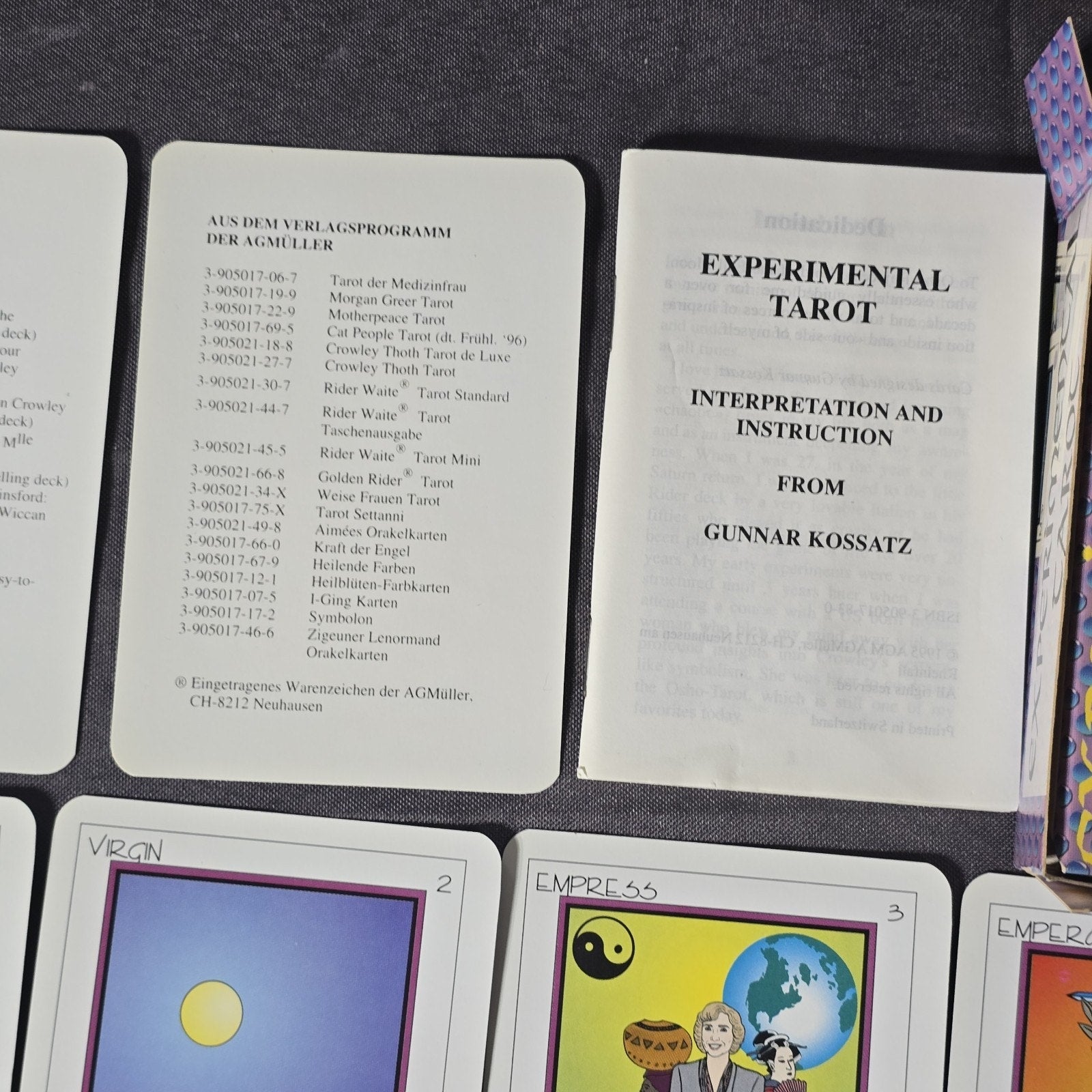 Vintage Experimental Tarot Card Deck by Gunnar Kossatz. Printed by AGMULLER English Edition