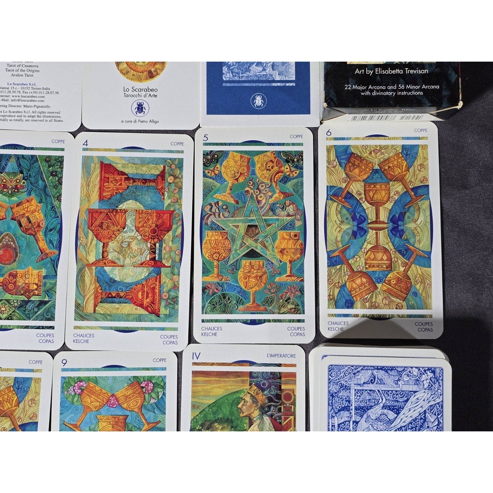 Crystal Tarot Card Deck by Elisabetta Trevisan.  Published by Lo Scarabeo. 1st Edition From Italy