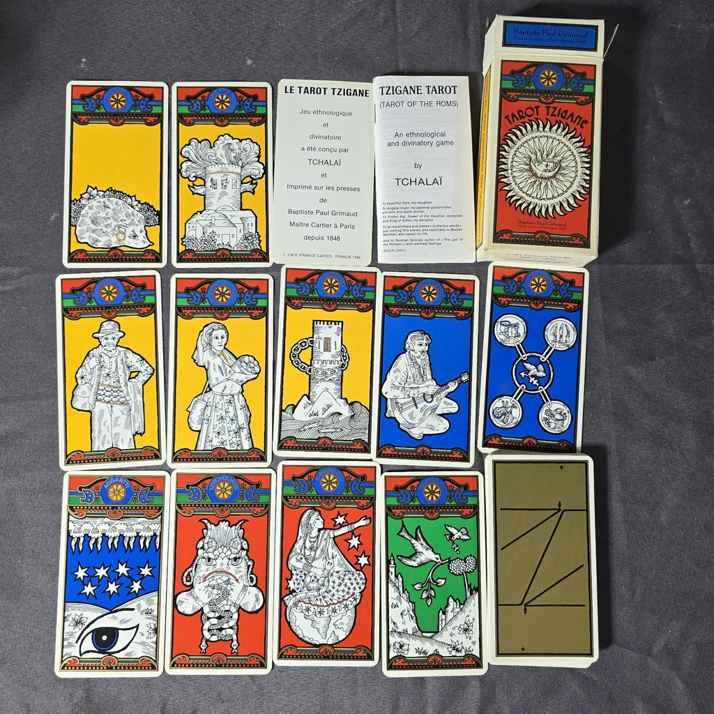 Tzigane Tarot TCHALAÏ Grimaud 1984 Ethnological & Divinatory 38 Card Deck RARE
