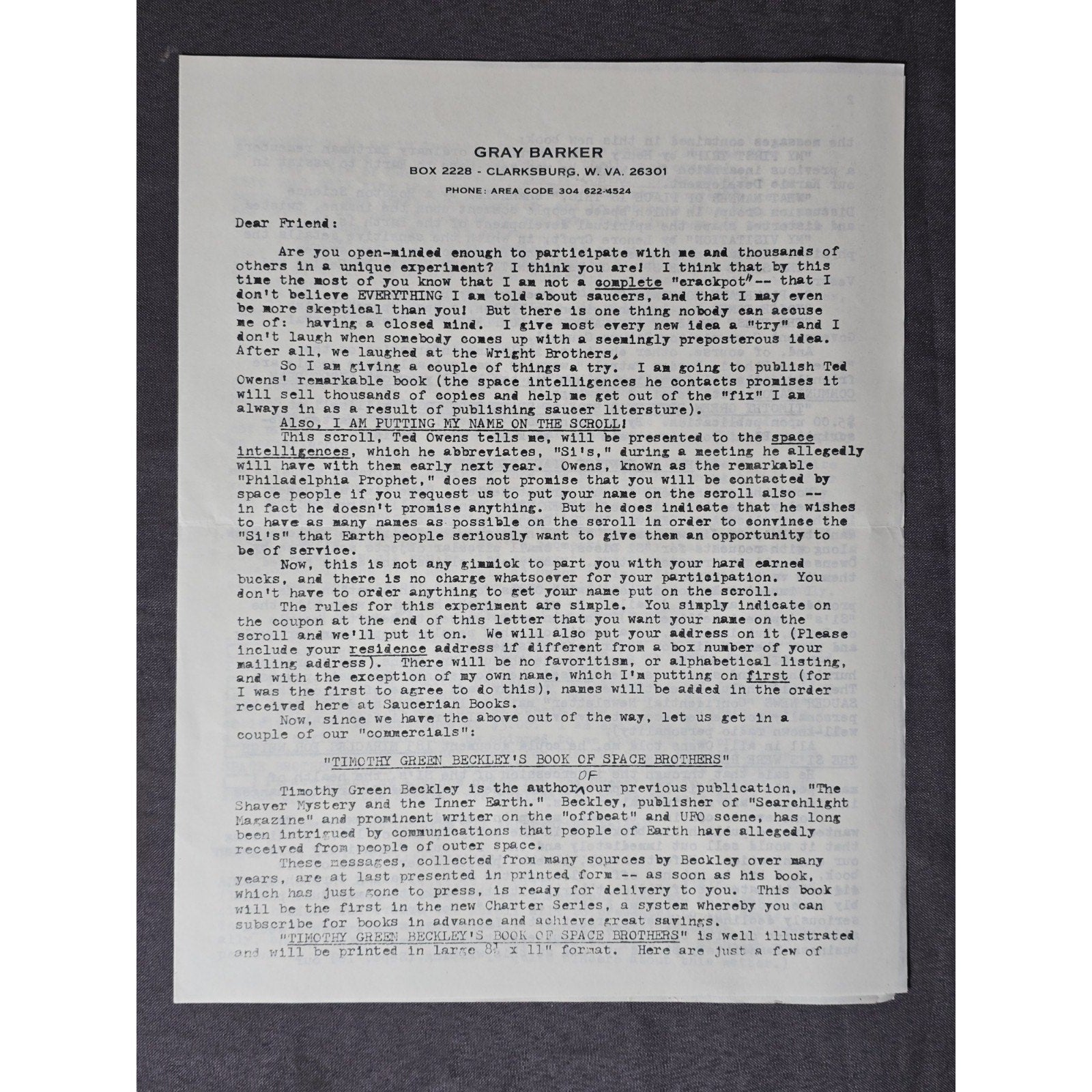 Original Saucerian Publications New Book Preview. How To Contact Space People + Name On Space Scroll