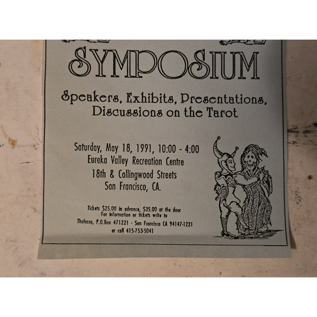 Original Tarot Symposium Flyer/Advertisement From 1991 San Francisco Bay Area Occult Esoteric